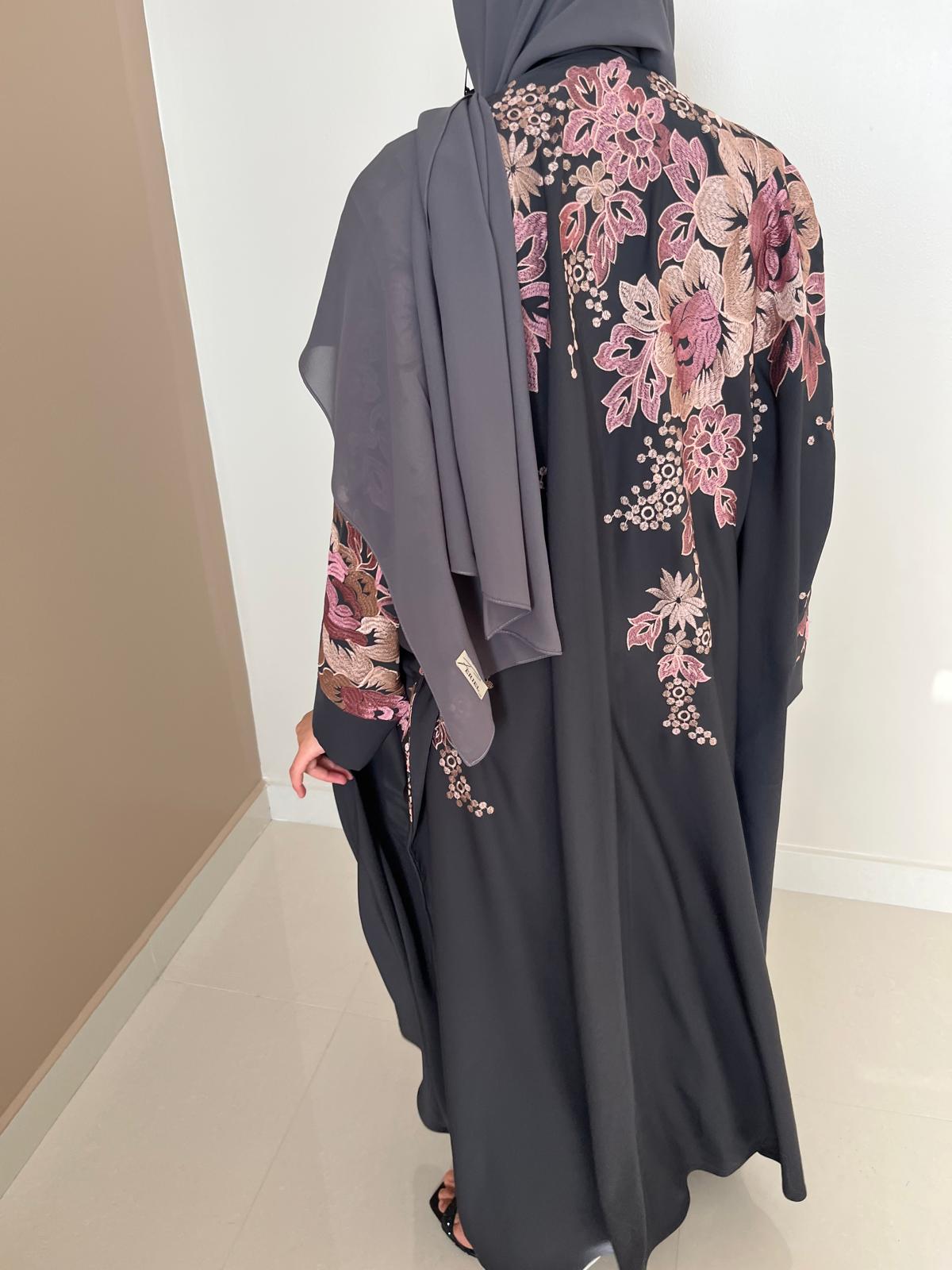 Abaya Feriel Grise