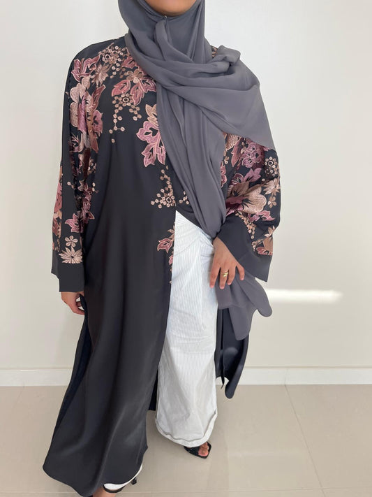 Abaya Feriel Grise